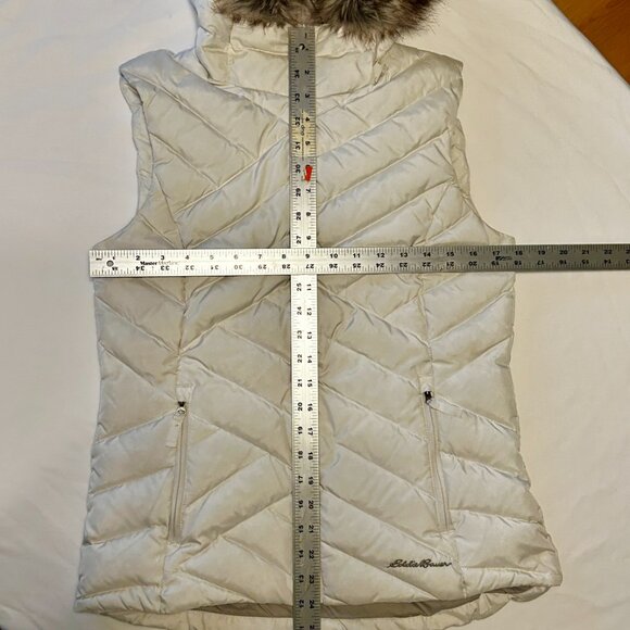 EDDIE BAUER DOWN PUFFER VEST WITH FUR-TRIMMED HOOD - Picture 5 of 8